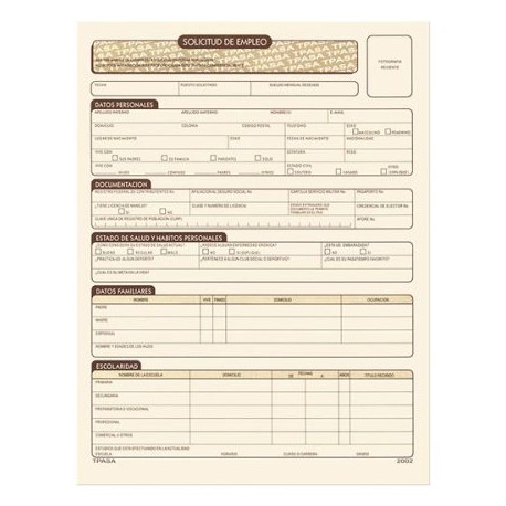 PIN-POL-EMPLEOB / SE SOLICITUD DE EMPLEO C/5 BLOCKS