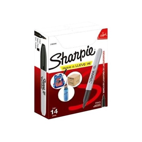 BER-MAR-S12MAS2 / 2102504 SHARPIE FINO NEGRO 12 PZAS 2 GRATIS