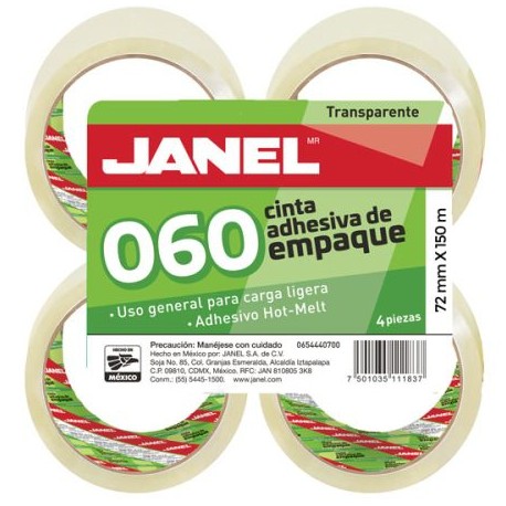 JAN-ADS-06072X1 / 657215700 CINTA DE EMPAQUE JANEL 72MMX150M 4PZ